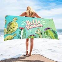 summer cactus prints large bath towels quick dry beach towel surf poncho microfiber bath towel summer swimming xxl beach towel