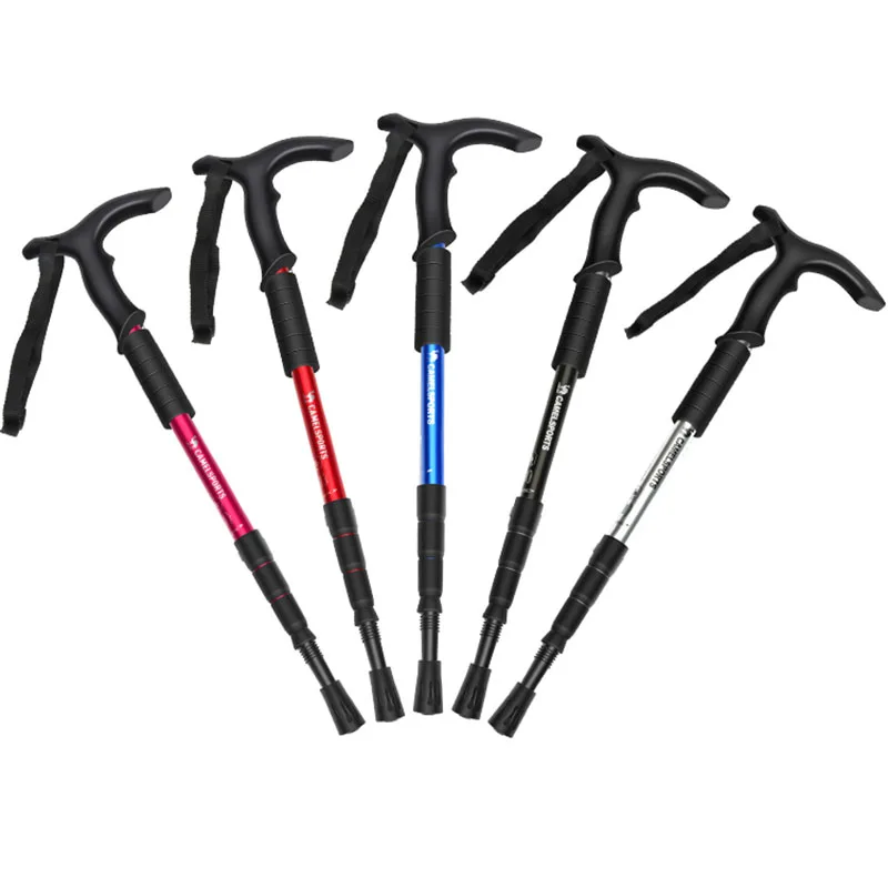 

Trekking Ultralight Walking Stick Rubber Tip Crutches Walking Stick Tent Pole Police Telescopic Palos Trekking Walking Devices