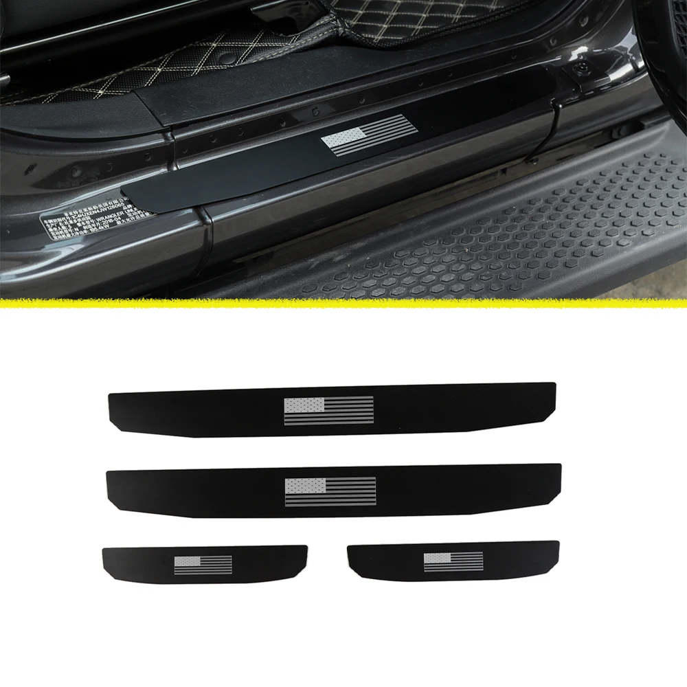 

Door Sill Scuff Plate Entry Guard Decoration Trim for Jeep Wrangler JL Gladiator JT 2018-2023 Car Accessories Aluminum Alloy