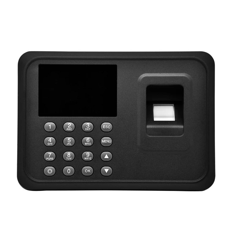 

2,4 дюймовый ЖК-дисплей, биометрическая система учета отпечатков пальцев, пароля, система записи времени