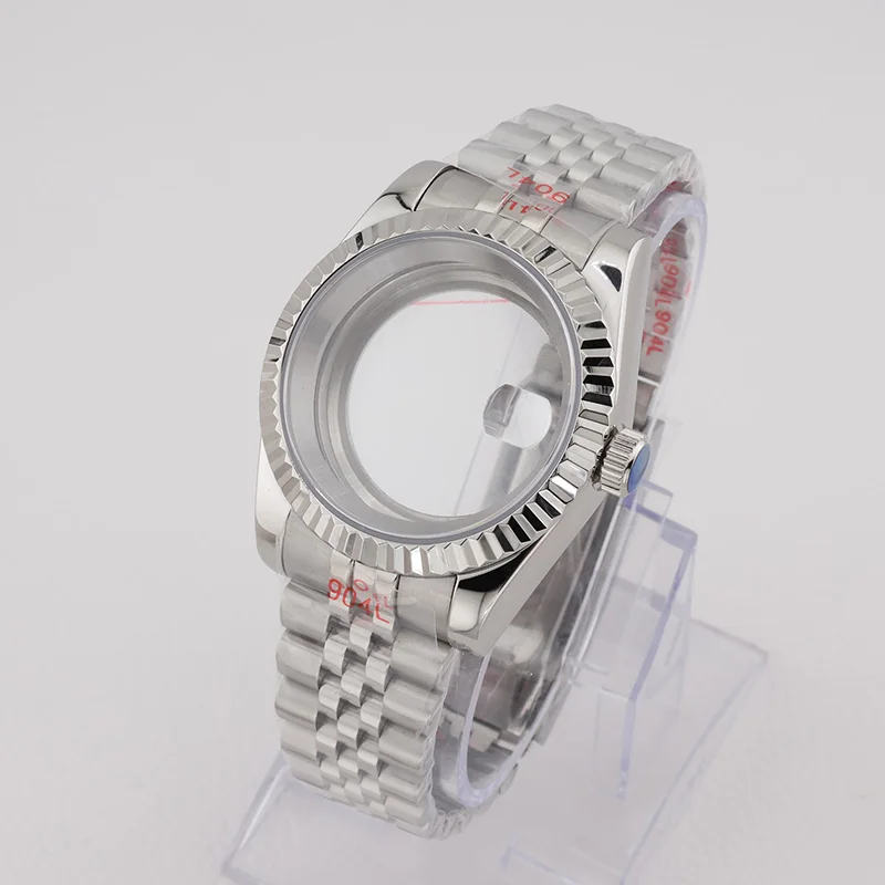Фото Серебряные корпуса для часов Datejust 36/39 мм, браслет из нержавеющей стали для Seiko GMT, сапфировое стекло, мужские механические запасные части №3