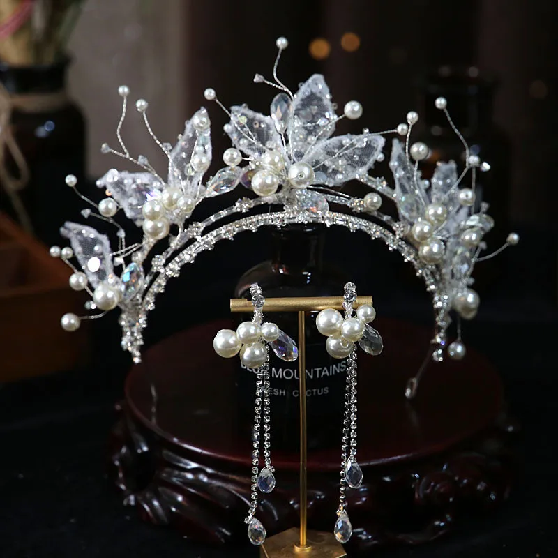 

Аксессуары для волос для невесты из мягкого циркона, свадебная корона, тиары с серьгами, свадебная повязка на голову для дня рождения, женск...