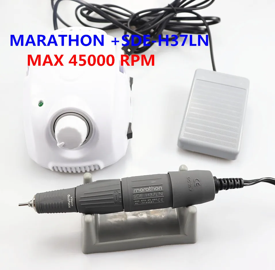 

45K New Arrival STRONG 210 MARATHON H37LN Handpiece 65W 45000rpm Nail Drills Manicure Machine Pedicure Electric File Bits Kit