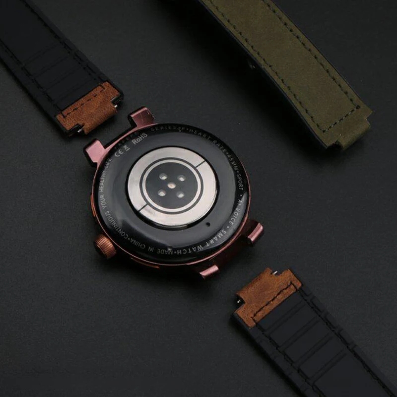 Фото Ремешок для часов ORIS AQUIS серии 7730 7740, модифицированный, с выпуклым креплением, из кожи и силикона, для мужчин, 22*12 мм, 22*11 мм, браслет. №4