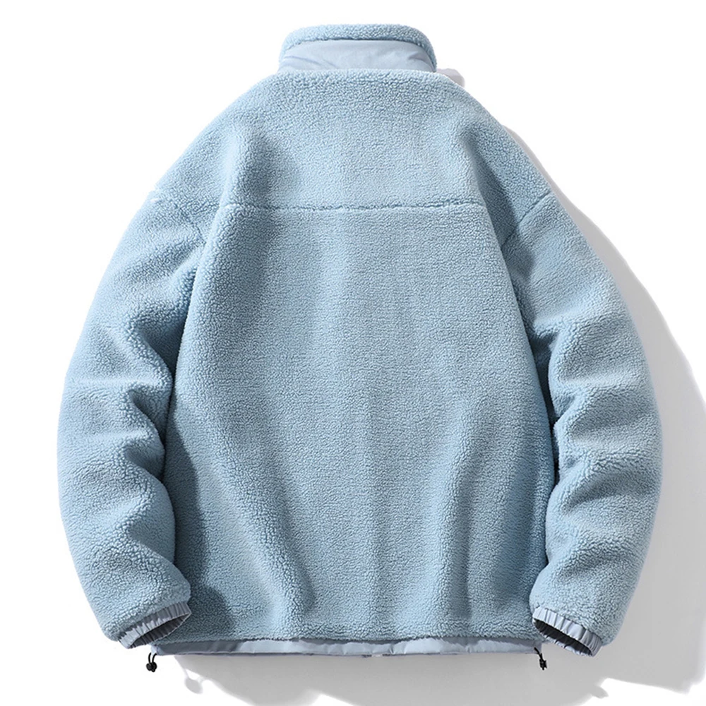 Covrlge Sale Winter Men's Coat Simple Stand Collar Windproof Lambswool Male Warm Solid Color Parka Men Clothes Streetwear MWM166