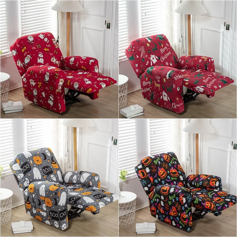 

Christmas Decoration Recliner Cover Relax All-inclusive Massage Lounger Single Sofa Covers for Living Room Armchair Slipcover