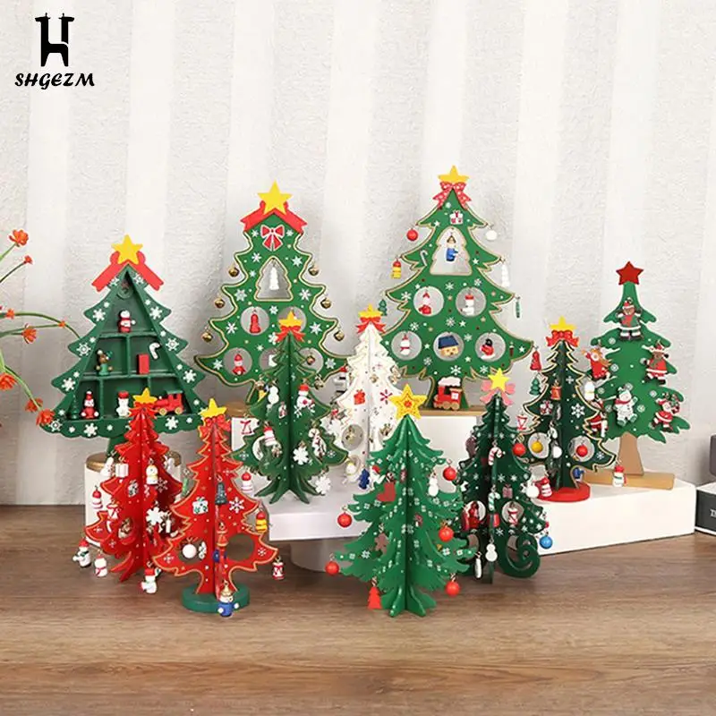 

Christmas Tree Toys Children's Handmade DIY Three-dimensional Wooden Christmas Tree Scene Layout Christmas Decorations Ornaments