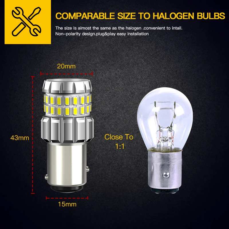 Фото 2×P21/5W 1157 LED лампы дневного света BAY15D для Skoda Octavia 3 MK3/5E3 NL3 NR3/Combi 5E5 5E6, автомобильные дневные ходовые огни 12V Canbus №3