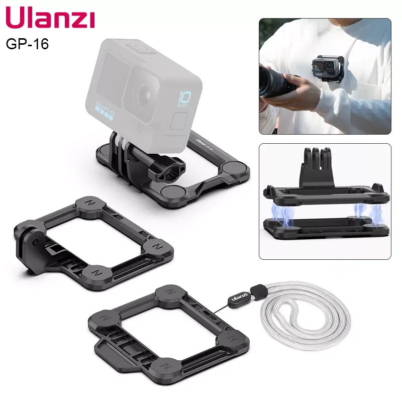 

Ulanzi GP-16 Magnetic Action Camera Mount for GoPro 10 9 8 Gopro Quick Release Bracket Camera Accessories