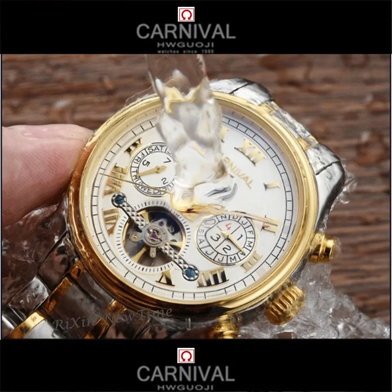 Carnival Tourbillon популярные автоматические механические Брендовые мужские часы