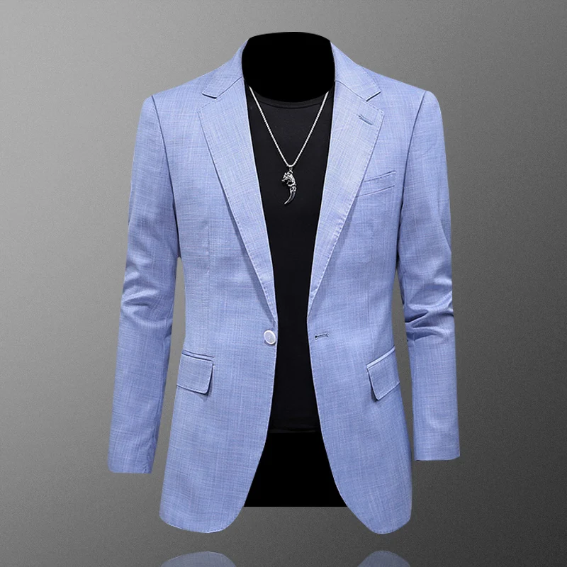 Мужской весенне-осенний новый деловой повседневный облегающий костюм больших