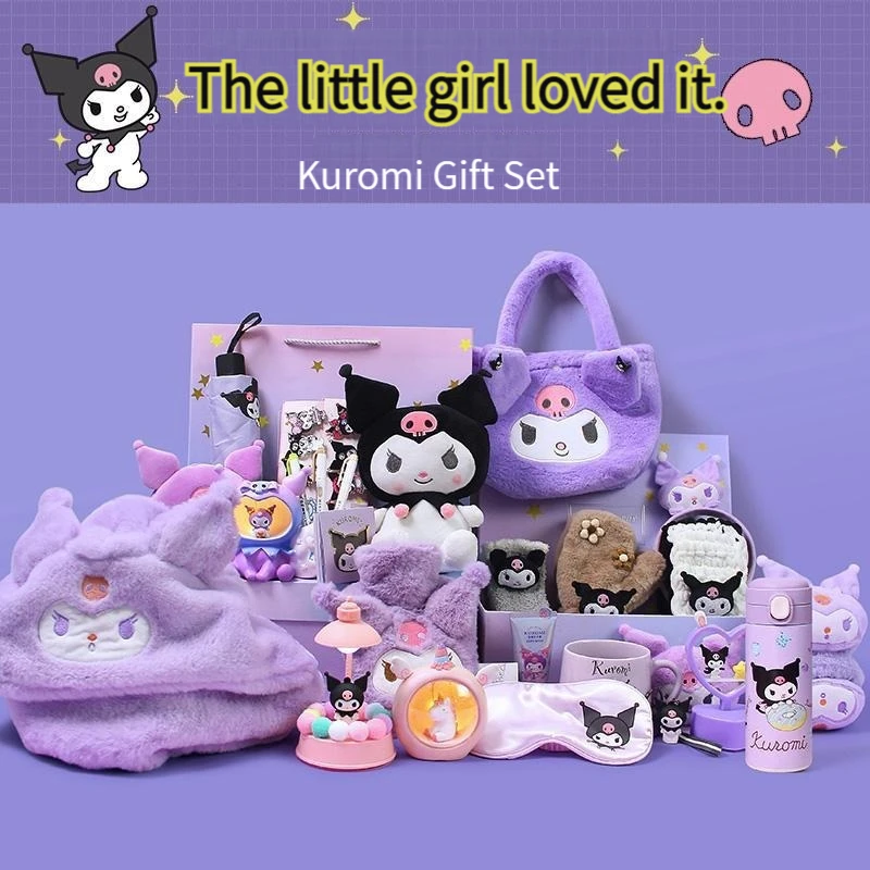 

Sanrio Kuromi Birthday Gift Box Lovers Prize Christmas Gift Kawaii Doll Girlfriend Birthday Present Child's Gift School Supplies