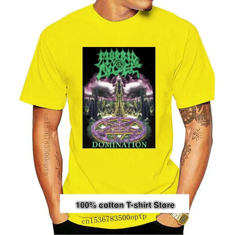 

Camiseta Morbid Angel Domination para hombre, ropa oficial, barata, venta al por mayor, 100% algodón, estampado