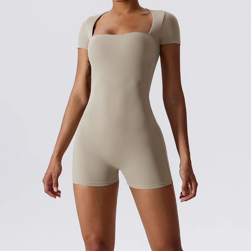

Women Sports Suits Tight Quick-drying Short-sleeved Yoga One-piece Suit Dance Fitness Exercise Yoga Sets