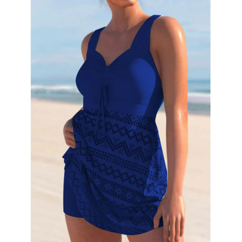 Summer Large Swimsuits Tankini Sets Female Plus Size Swimwear Beach Wear Two-Piece Bathing Suit Sports Pool Women Swimming Suit