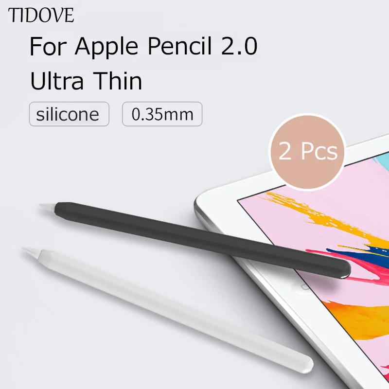 

TIDOVE Cute 2Pcs Color Pen Cover Thin Comfortable Pen Cover for Apple's 2nd Generation Touch Pen High Quality Silicone Pen Cover