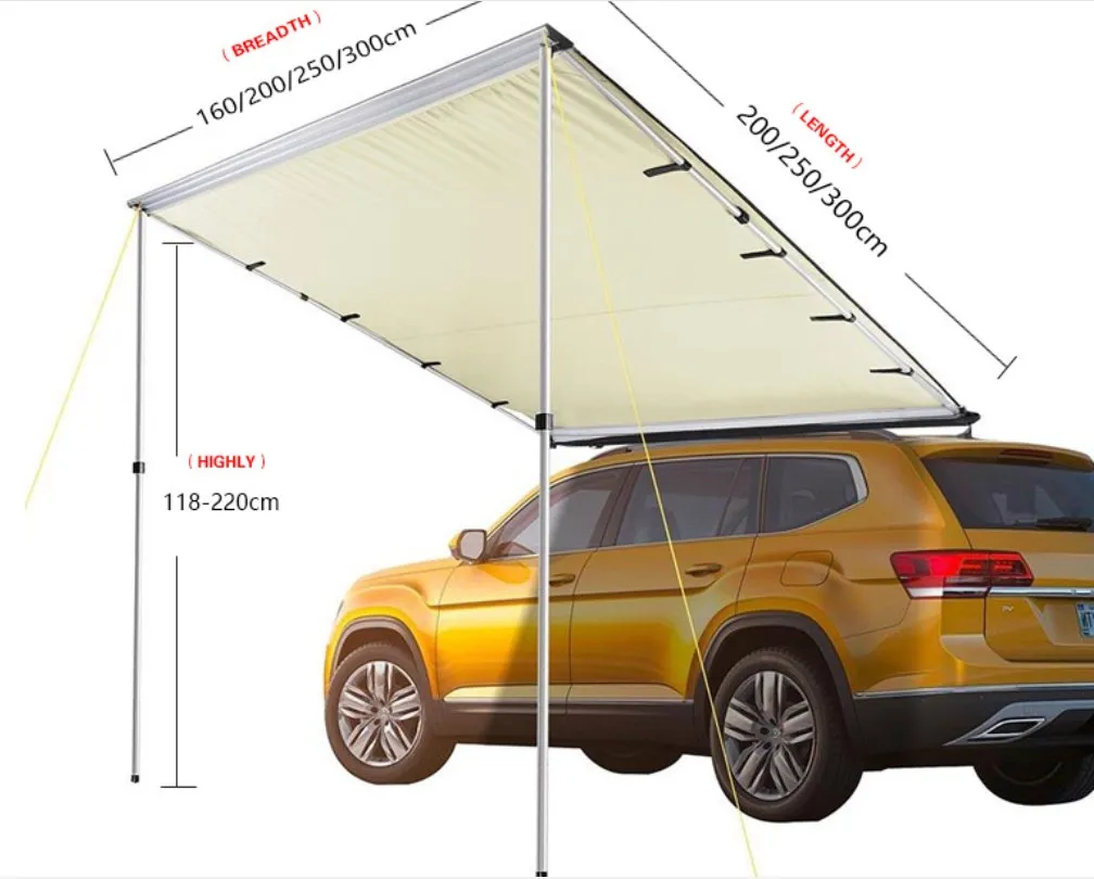 

Wholesale outdoor awning camping portable foldable waterproof Car roof top tents Sunshade car rear tent BQC007