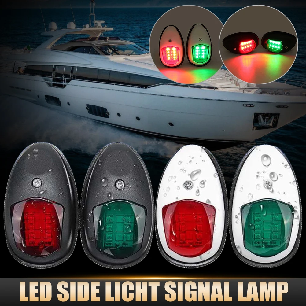

1Pair Navigation Light Marine Warning Signal 8LED Green Red Starboard Port Side Marker Light for Boat Yacht Truck Trailer Van