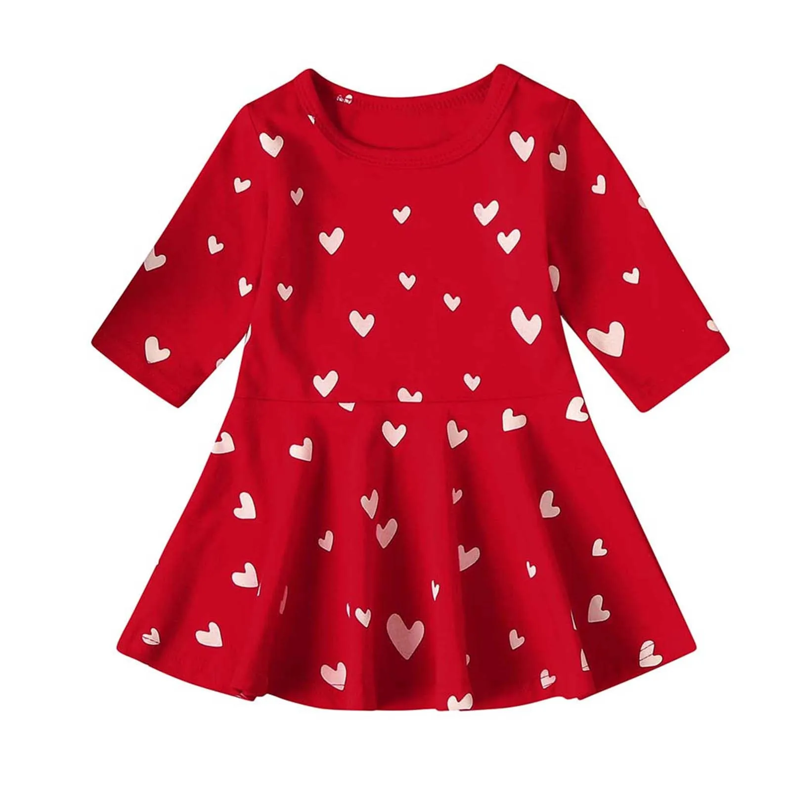 

Casual Valentine's Princess Dress Kids Print Toddler Girls Clothes Girls Dress&Skirt A Line Dress 9 Month Dress