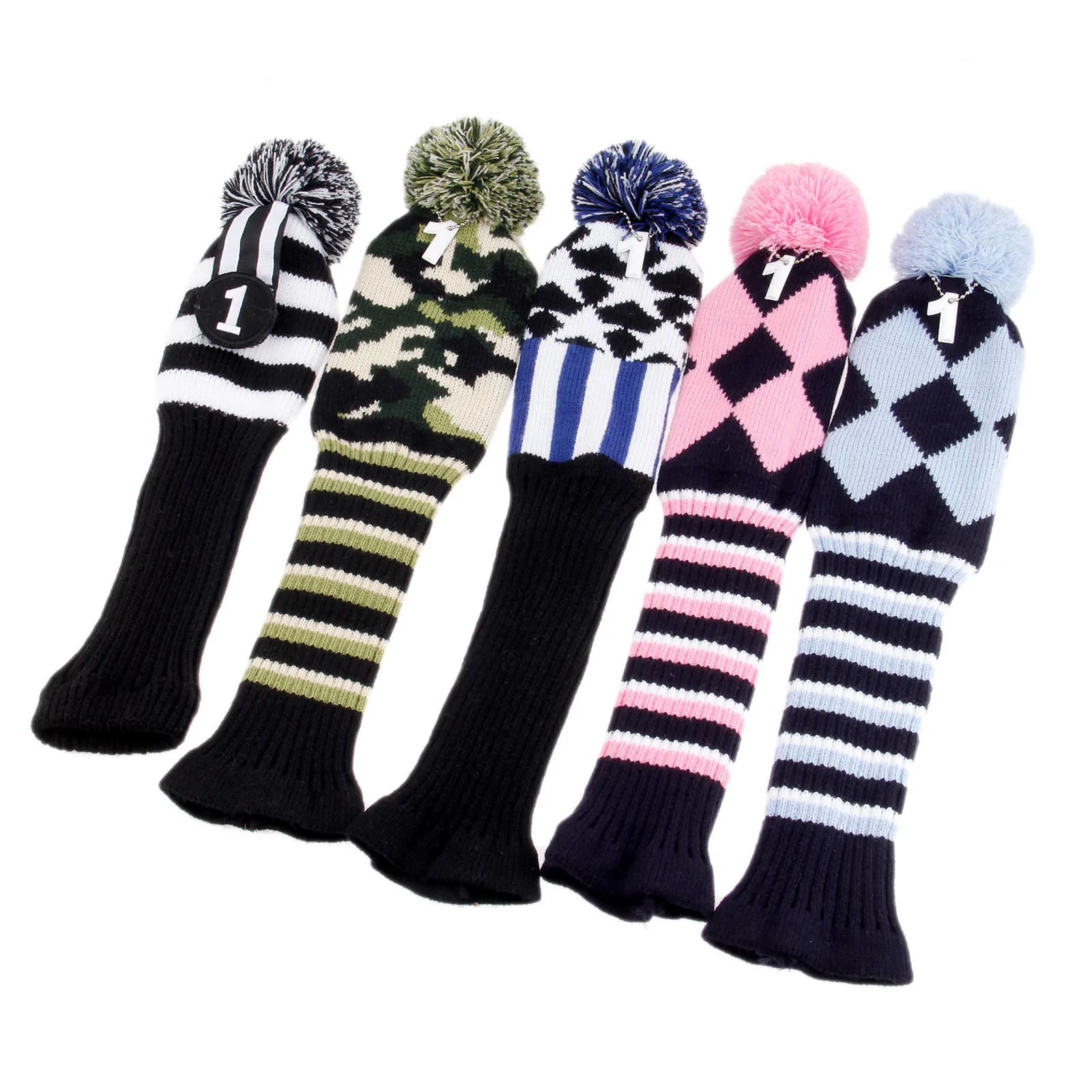Headcover Pom Pom Golf Club Head Covers Soft Wool Knitted Headcovers Fit For Taylormade Callaway Driver