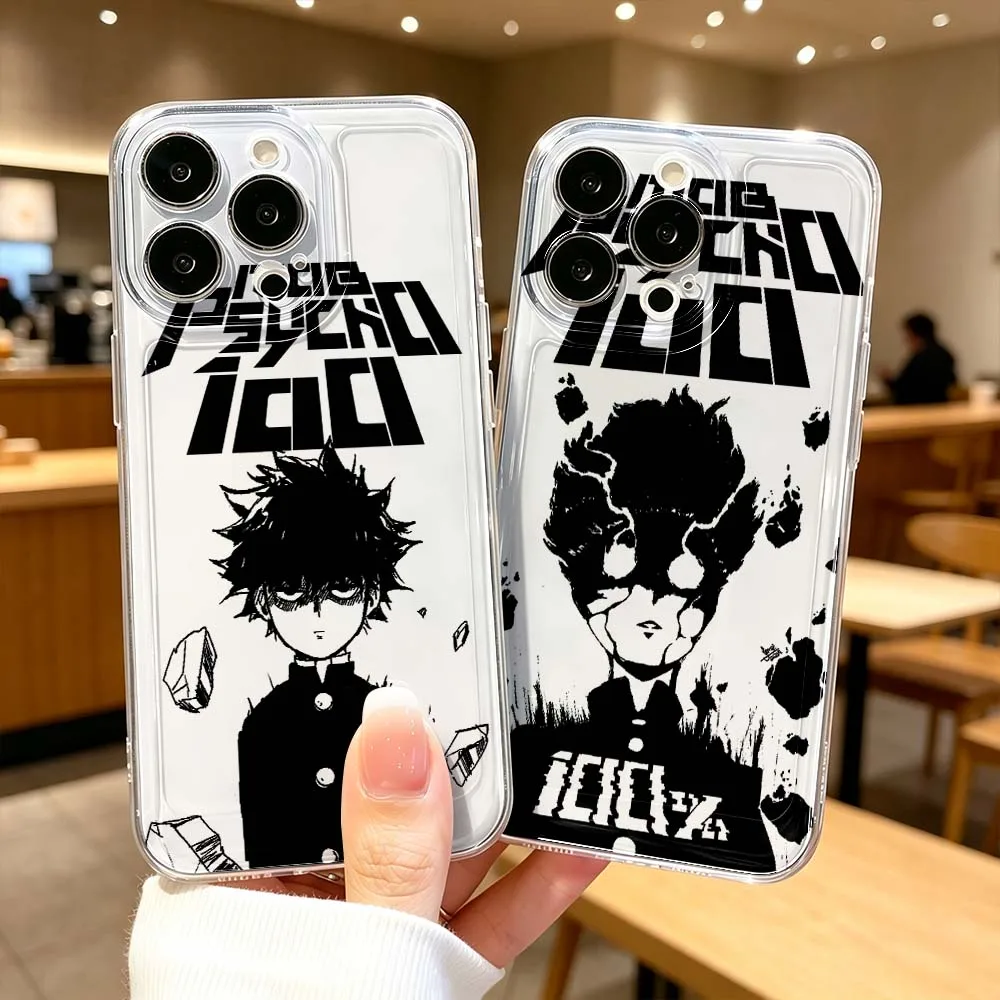 Фото Чехол Mobu Saiko Hyaku Anime для Apple iPhone 17 Air 16 15 14 13 12 11 Pro Plus Max, прозрачный защитный чехол для телефона. №2