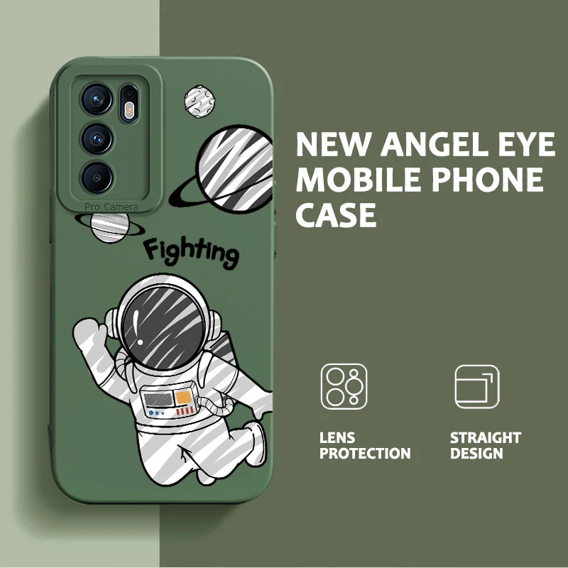 

Creative Angel Eyes Case for OPPO Reno6 4G 5G Reno6 Pro Plus 5G Reno7 Z Lite Ace F21 Pro Realme X2 Pro Planetary Astronaut