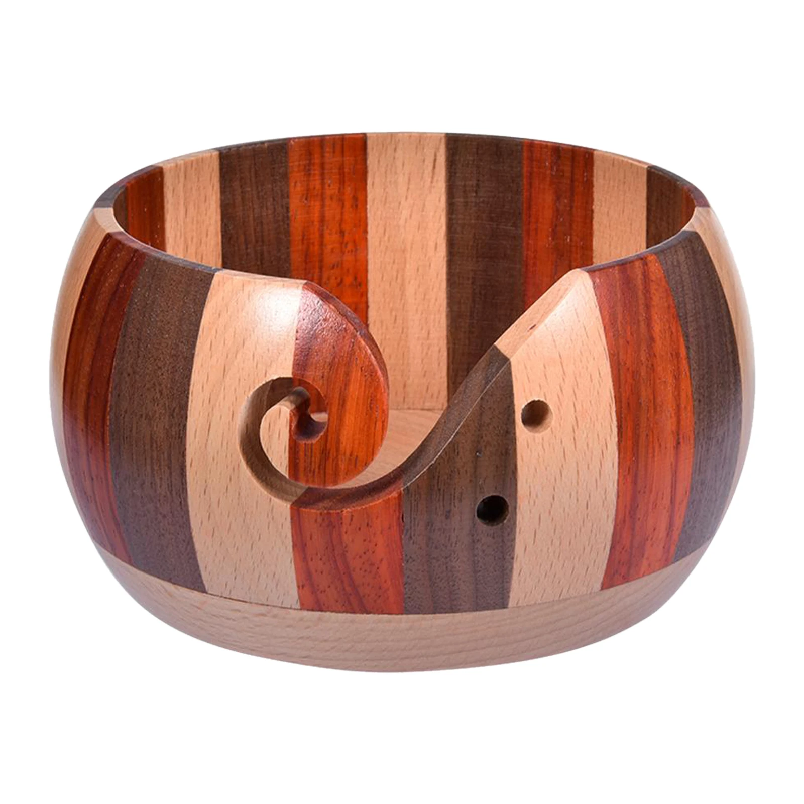 

Craft Wooden Yarn Bowl Round Durable Lightweight Multifunction Storage Holder Save Space Home Organizer For Crochet Knitting DIY