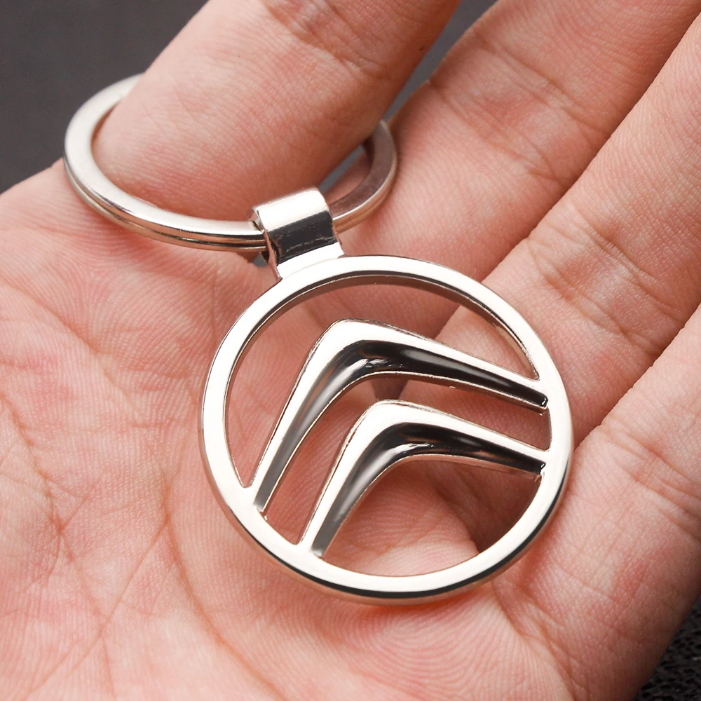 

Car Key Ring Fashion Keychain Metal Leather Styling Logo Gift Auto Interior For Citroen C4 C3 C5 Berlingo C8 DS C-ELYSEE VTS C4l