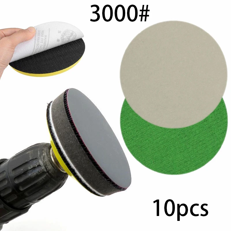 

10pcs Car Universal 3-Inch 99A 3 Inch 75mm 3000 Grit Wet/Dry Sanding Discs Pads Sandpaper Polishing Accessories
