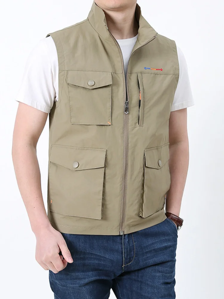

Men's Multipockets Vest Jackets Urban fishing Quick-dry Waistcoat Photographer Biker Hiking Fishing Gilet Peche Pockets Clothes