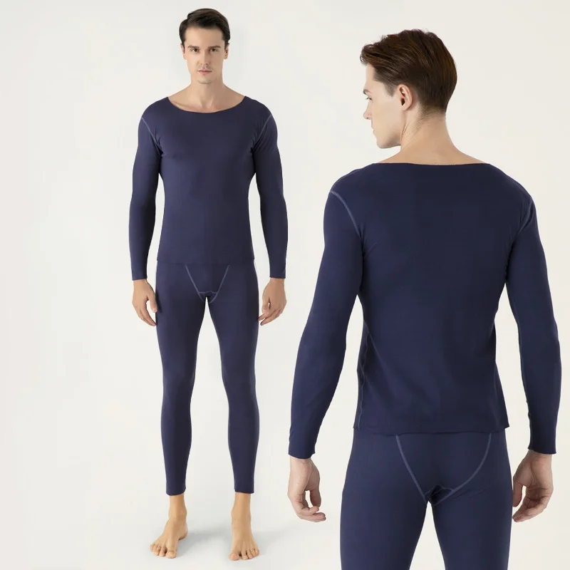 

MRMT 2023 Brand New De Rong Traceless New Thermal Underwear Men's Double-Sided Frosted Men's Slim Men's Bottomed Shirt