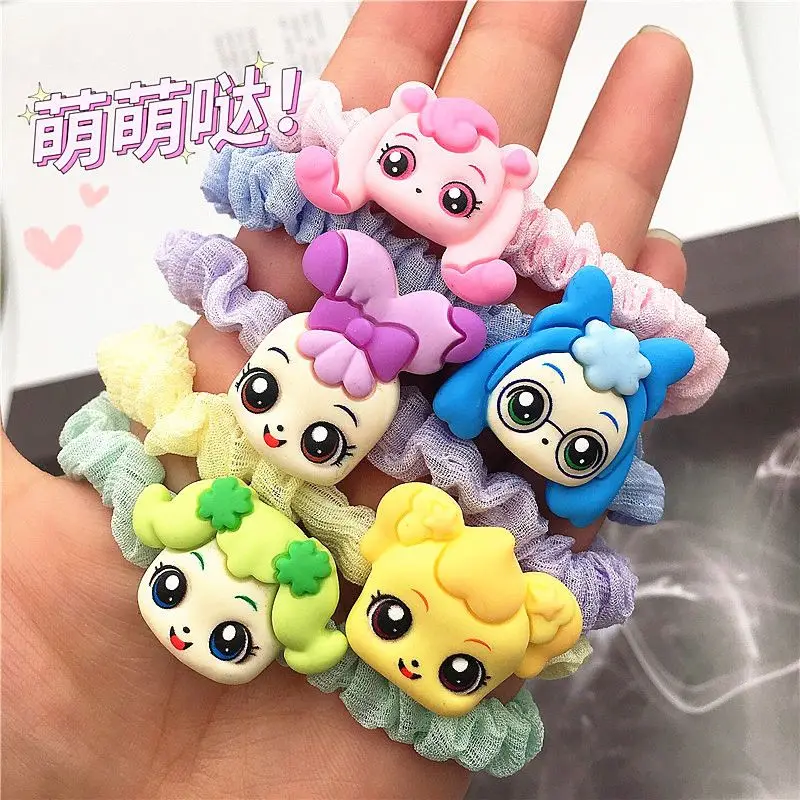 

5 шт. Новые резинки для волос с мультяшным рисунком для девочек, милые миниатюрные аксессуары для волос для девочек, подарок на день рождения