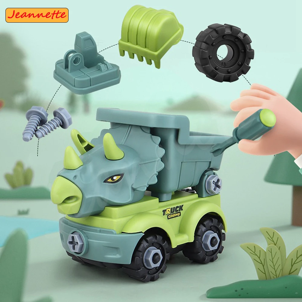 

Car Toy Dinosaurs Transport Car Dinosaur Engineering Truck Can Be Assembled and Disassembled Toys Gifts for Kids Boy Toys Car