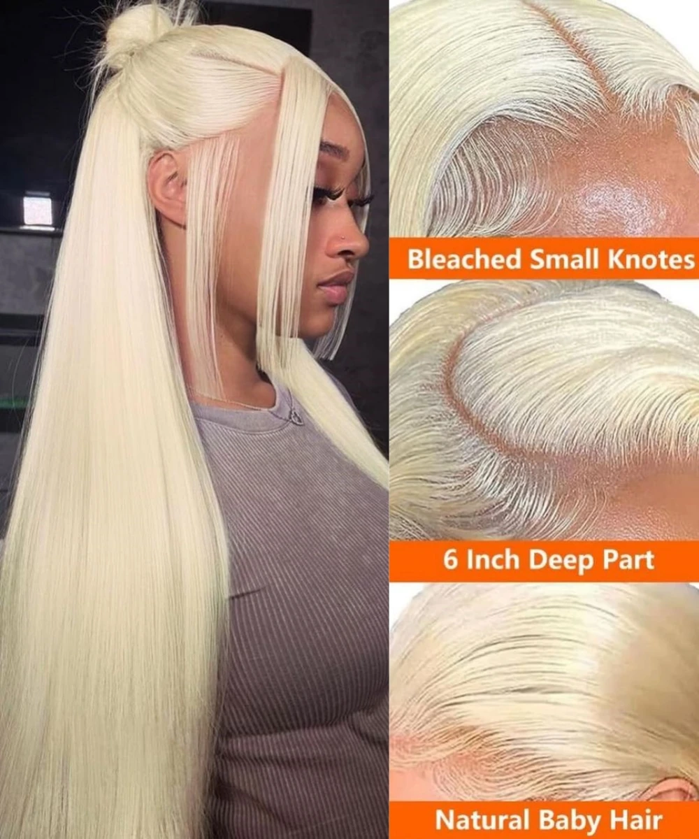 Парик из натуральных бразильских волос без клея 13 х4 дюймов 613 блонд вьющиеся