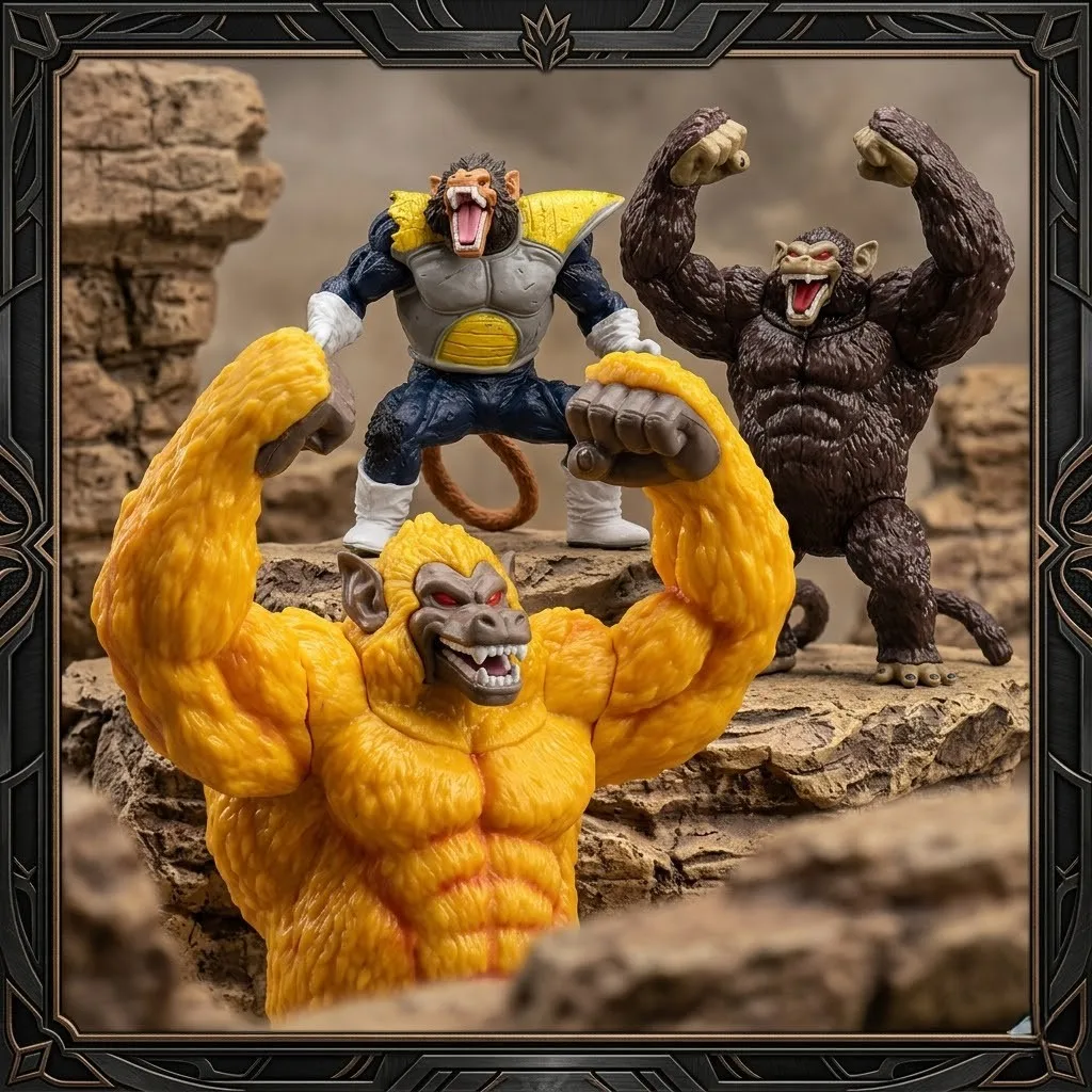 Фото Аниме-фигурка Dragon Ball Super Saiyan Vegeta Goku Golden Great Ape Gorilla, коллекционная модель, украшение для автомобиля, кукла, игрушка, подарок №1
