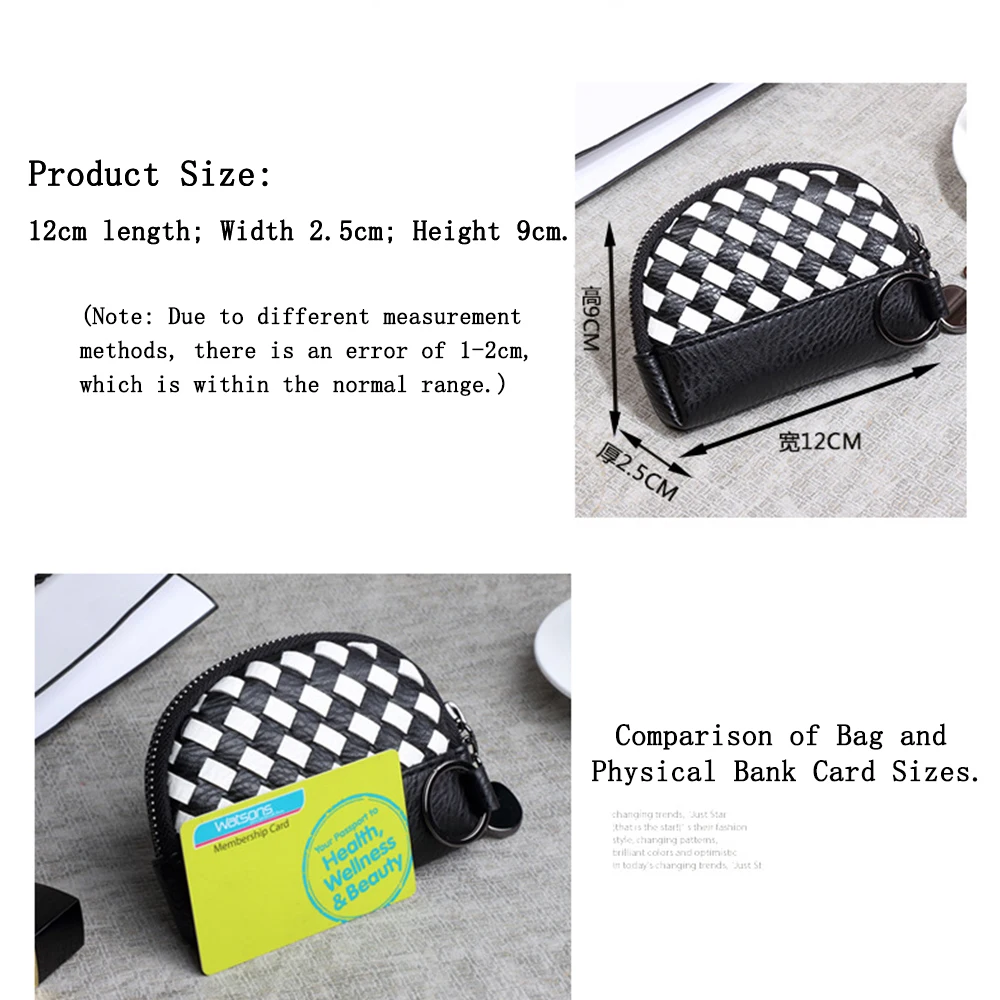 2023 New Women's Handwoven Wallet Fashion Zipper PU Leather High Quality Women's Wallet Short Card Holder Brand Women's Wallet