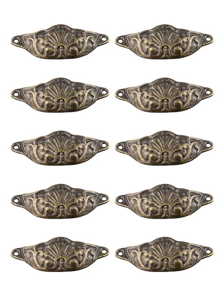 

10 шт., дверная ручка, съемник чашек, ручка в форме ракушки, ручки с монтажными винтами для шкафа, ручки для украшения дома