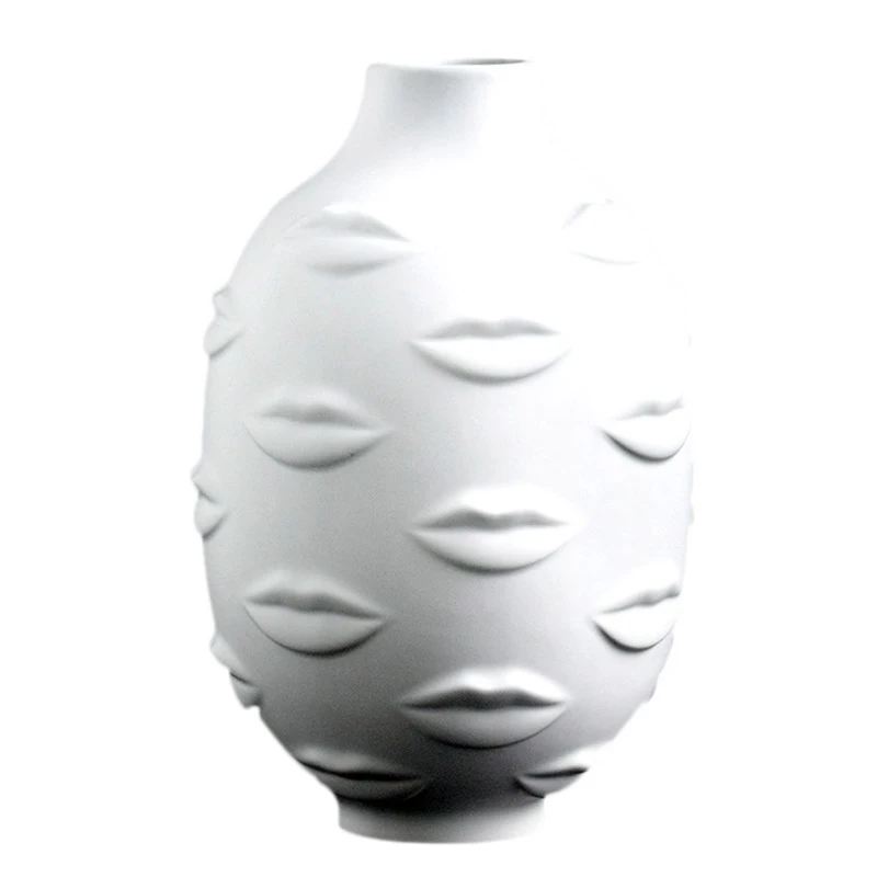 

Nordic Style High Quality Artists,Potted Plants,Potted Plants,Garden Decoration,White Pottery Vase Lip White Ceramic