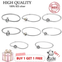 authentic s925 sterling silver moments glittering snowflake and crown chain bracelet for womens diy jewelry original charm