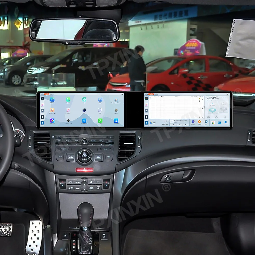 Фото Двухэкранное автомобильное радио 12,3 дюйма для Honda Spirior 2009-2013, Android 13, HD-экран, CarPlay, GPS-навигация, мультимедийный проигрыватель, головное устройство для авто №3