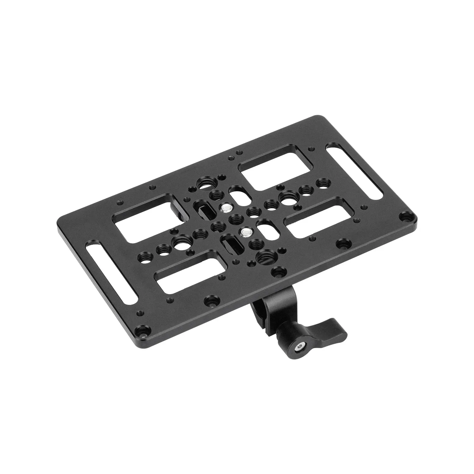 

Kayulin 15mm Dual-port Railblock Clamp & Multi-purpose Cheese Plate Backboard Plate for For Dslr V Lock Mount Power Splitter