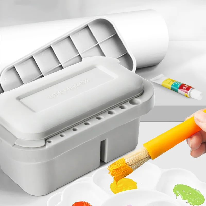 

Three-in-one Painting Pen Bucket Gouache Watercolor Art Portable Multi-functional Plastic Pen Wash Box Student Supplies Tools