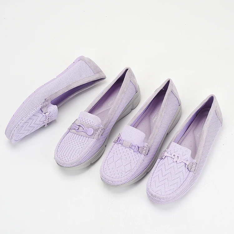 

Knitting Flats Casual Woman Shoe Round Toe Shallow Mouth Modis All-Match Female Footwear New Comfortable Summer 2022 Moccasin