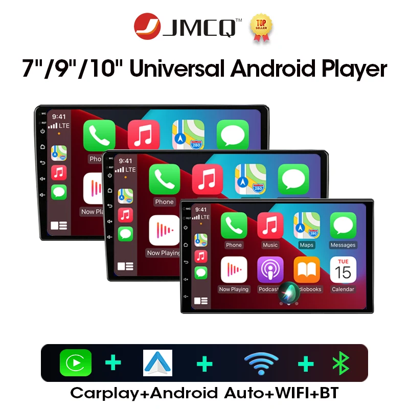 Мультимедийная магнитола JMCQ мультимедийная стерео-система на Android 12 с 7/9/10 &quotGPS