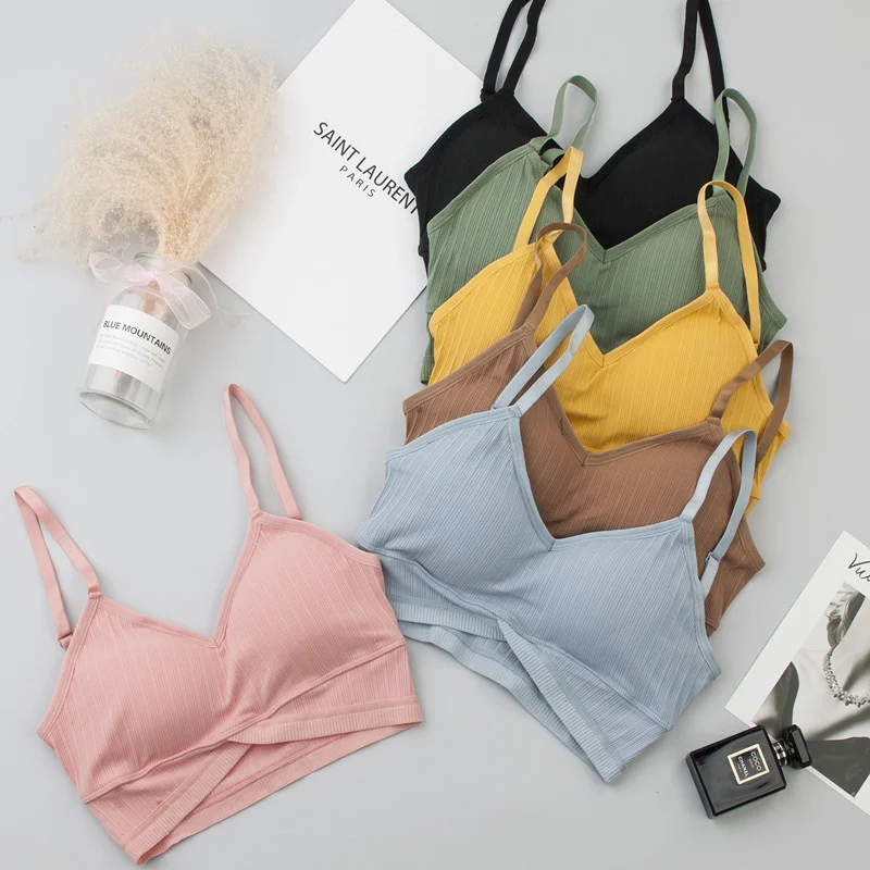 

ATHVOTAR Women Wireless Bra Cotton Bralette Padded Tube Top Female Soft Tank Simple Fashion Lingerie Breathable Underwear