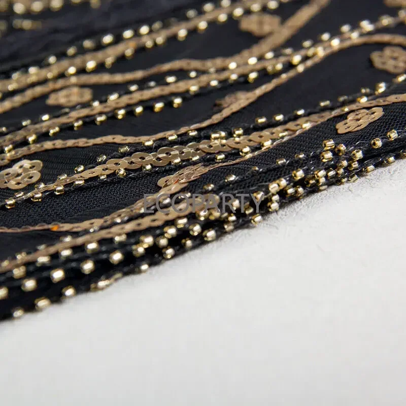 Винтажное вечернее платье 1920-х годов Великий Гэтсби с круглым вырезом без