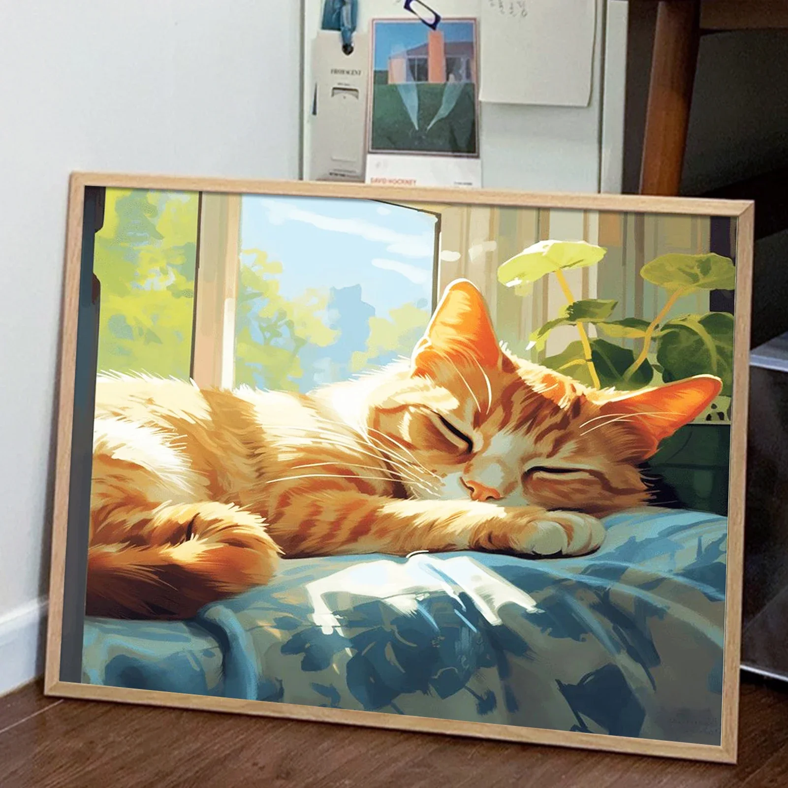 124344 Набор красок по номерам сделай сам для взрослых — кошка акриловая цифровая