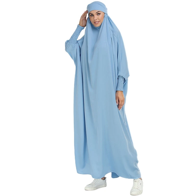 

Solid Color Women's Muslim Abaya Loose Fit Simple Hooded Robes Dress For All Season Arab Islam Ethnic Apparels