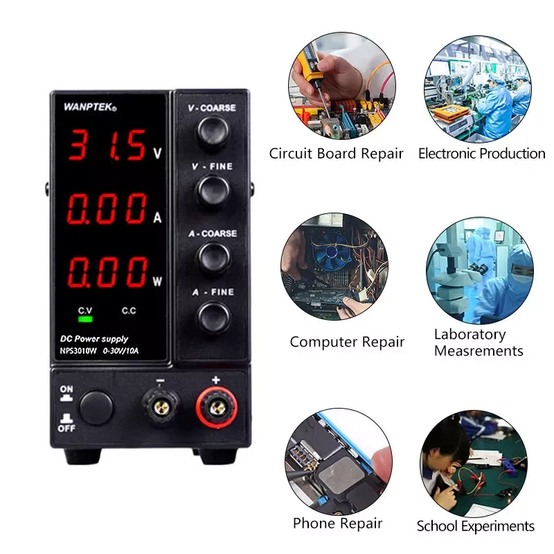 

dc laboratory power supply adjustable regulated 30V 10A 5A Switching Power Source Voltage Regulator Stabilizers for monitor pc