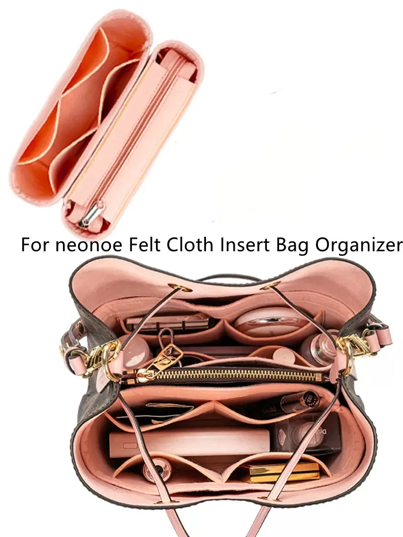 

Fits For neonoe noe Flap Felt Cloth Insert Bag Organizer Makeup Handbag Travel Inner Purse Cosmetic Toiletry Bags